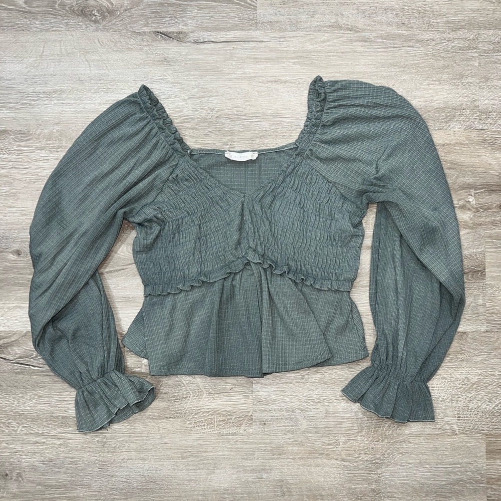 Altar'd State Green Long Sleeve Top - Size Small